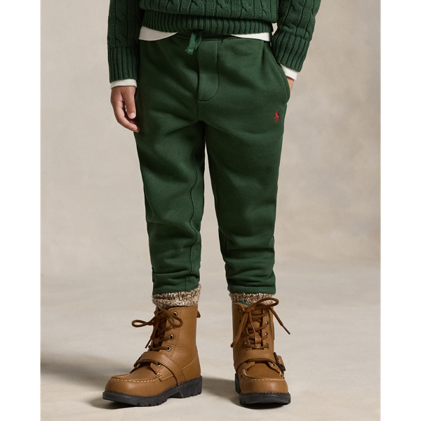Plaid-Trim Fleece Jogger Pant