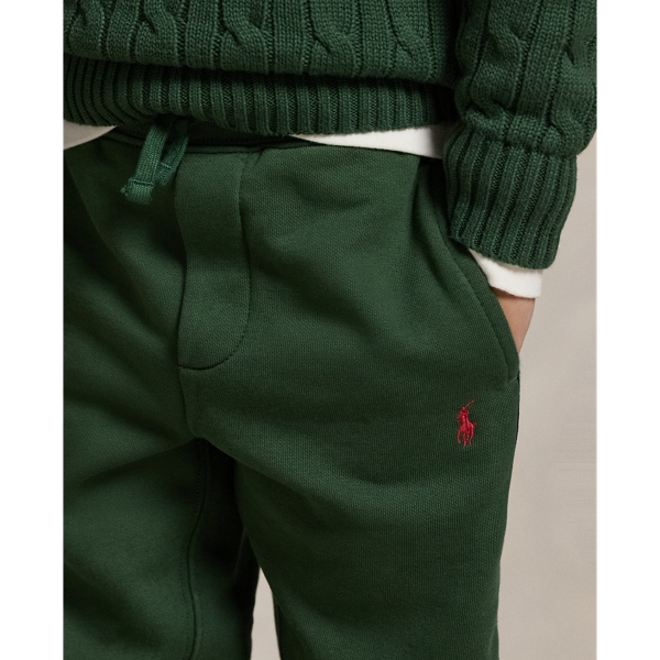 Plaid-Trim Fleece Jogger Pant