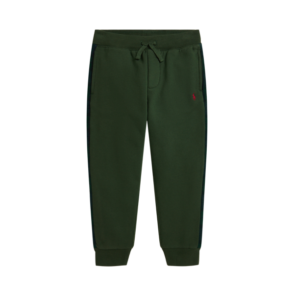 Plaid-Trim Fleece Jogger Pant