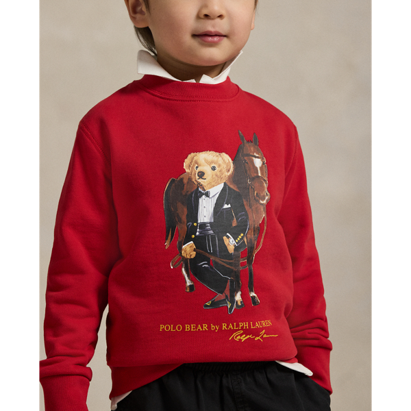 Red Polo Bear Fleece Pullover Boys 1.5-6 Years 5