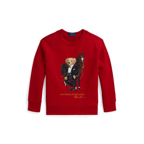 Red Polo Bear Fleece Pullover Boys 1.5-6 Years 2