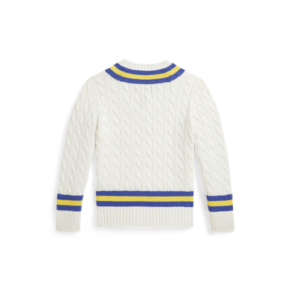 Der klassische Cricket-Pullover Boys 1.5-6 Years in Deckbeizen-Wei&szlig; 3