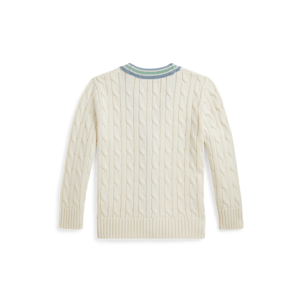 Cricket-Strickjacke aus Baumwolle Boys 1.5-6 Years in Cricket-Creme multi 3