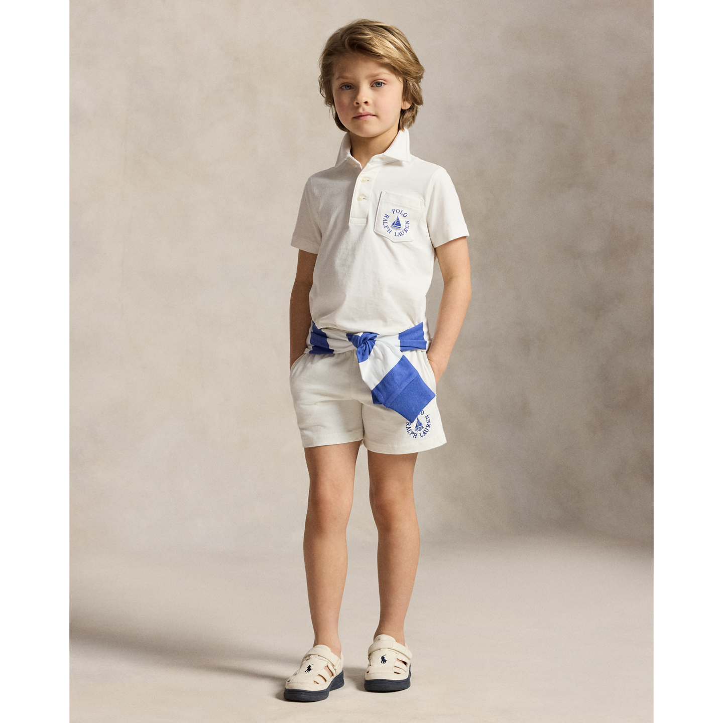 Шорты Ralph Lauren Logo Cotton Jersey Short, цвет: Белый — фото 4