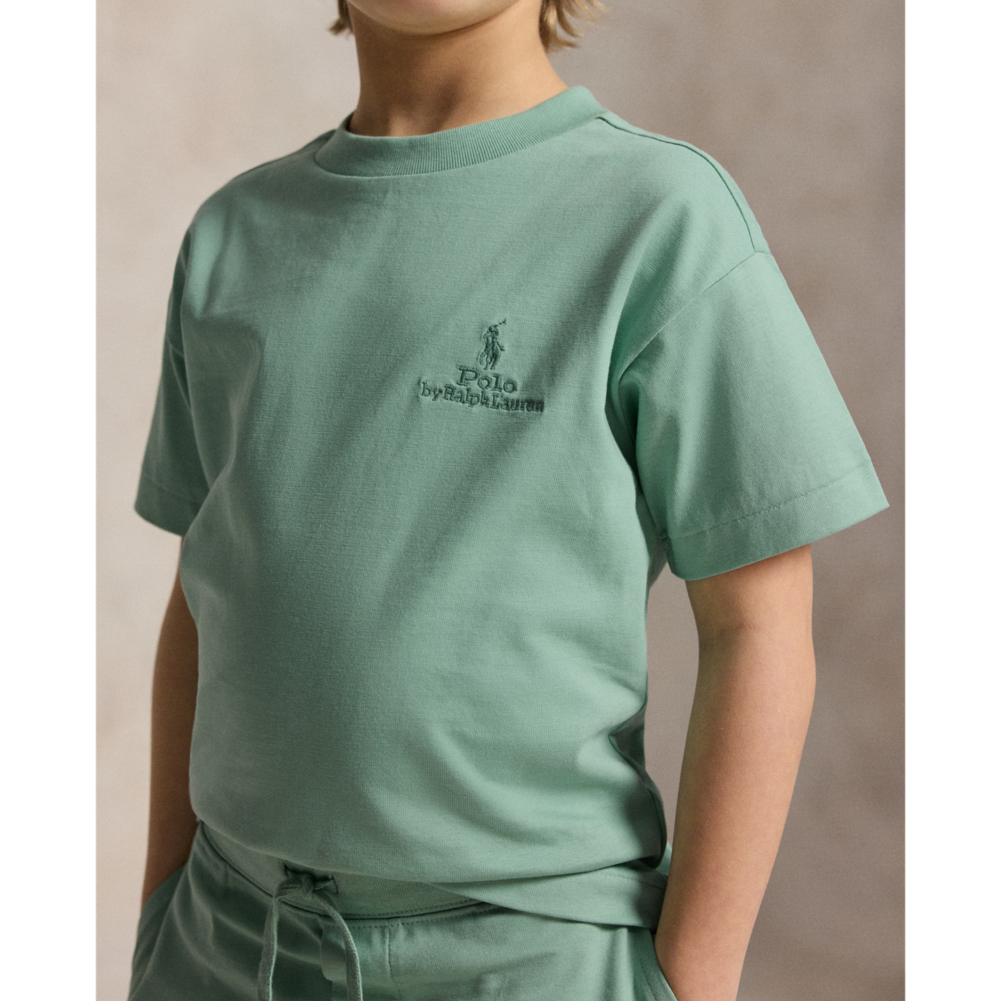 Детская футболка Ralph Lauren Big Fit Cotton Jersey, цвет: Celadon — фото 3