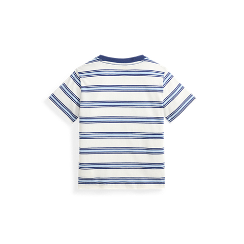 Детская футболка Ralph Lauren Striped Cotton Jersey Tee, цвет: Белый разноцветный
