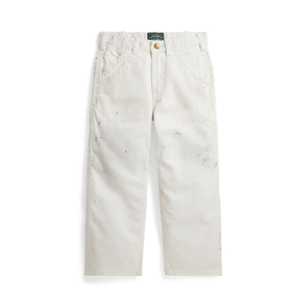 Saxton Paint-Splattered Cotton Twill Trouser Boys 1.5-6 Years 2
