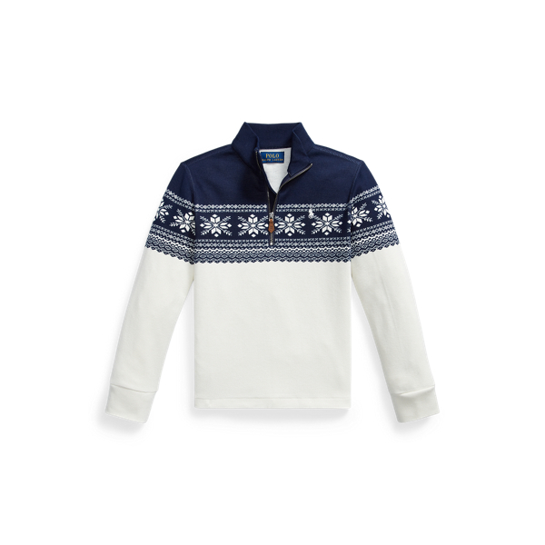 Double-knit trui met sneeuwvlokprint