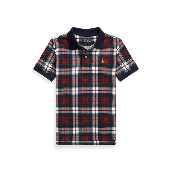 Camisa Polo em malha piqu&eacute; axadrezada