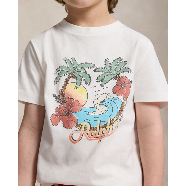 White Cotton Jersey Graphic Tee Boys 2-7 5