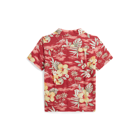 Детская рубашка Ralph Lauren Tropical-Floral-Print Camp, цвет: Hibiscus Paradise