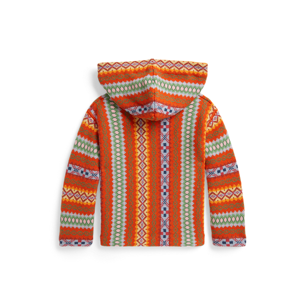 Orange Multi Patterned Cotton Hooded Sweater Boys 2-7 2