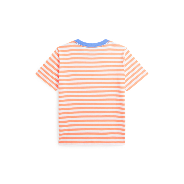 Gestreiftes T-Shirt aus Baumwolle Boys 1.5-6 Years in Mohn/Wei&szlig; 2