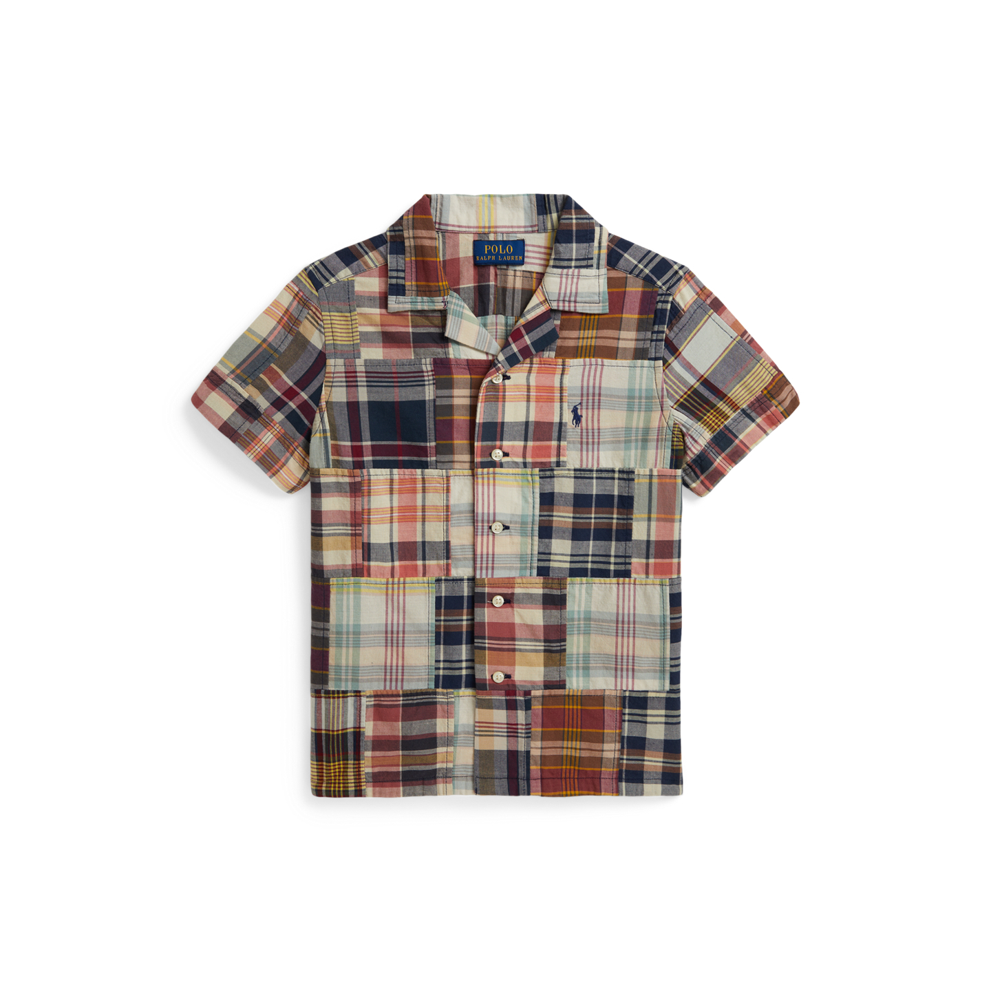 Детская рубашка Ralph Lauren Patchwork Madras Camp, цвет: Разноцветный — фото 5