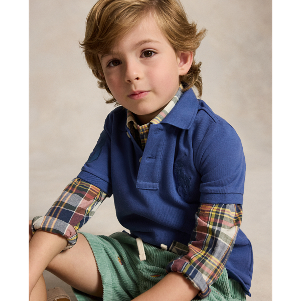 Old Royal Big Pony Paint-Print Mesh Polo Shirt Boys 2-7 5