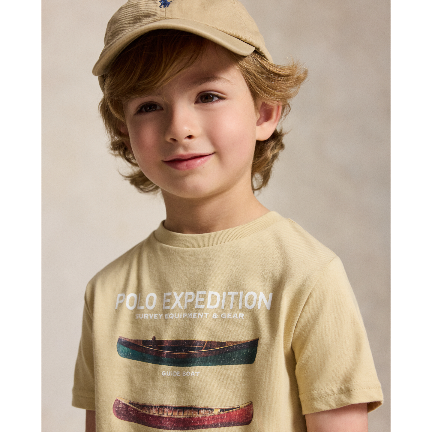 Детская футболка Ralph Lauren Cotton Jersey Graphic, цвет: Кремовый — фото 3
