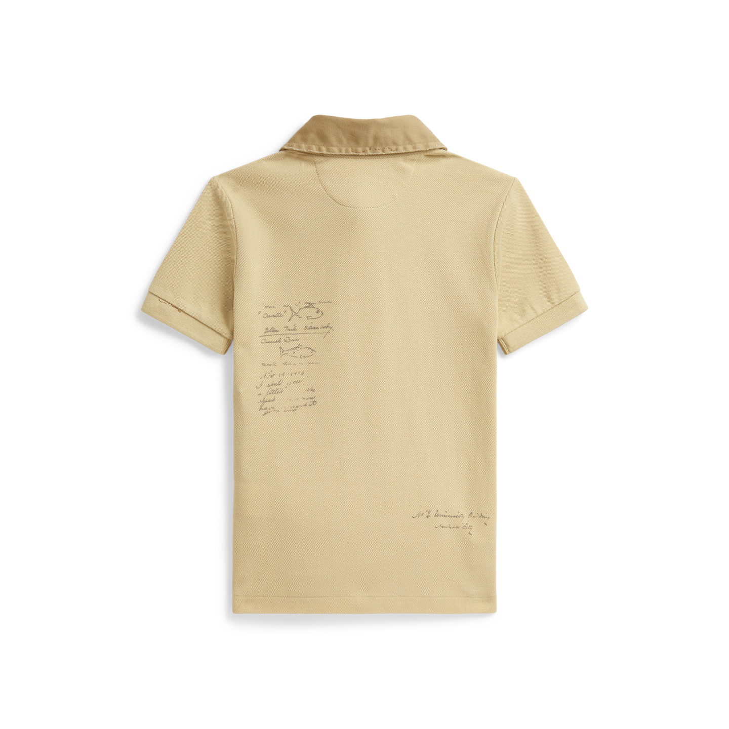 Детская рубашка Ralph Lauren Scenic-Print Mesh Rugby, цвет: Кремовый — фото 1