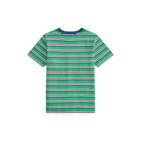 Raft Green Multi Striped Cotton Jersey Tee Boys 2-7 2