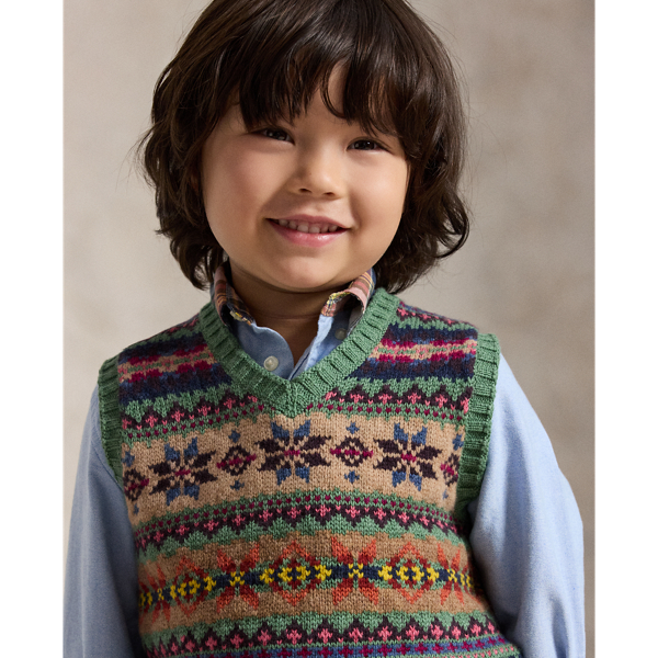Pullunder mit Fair-Isle-Muster Boys 1.5-6 Years in Minze verblichen/Multi 5