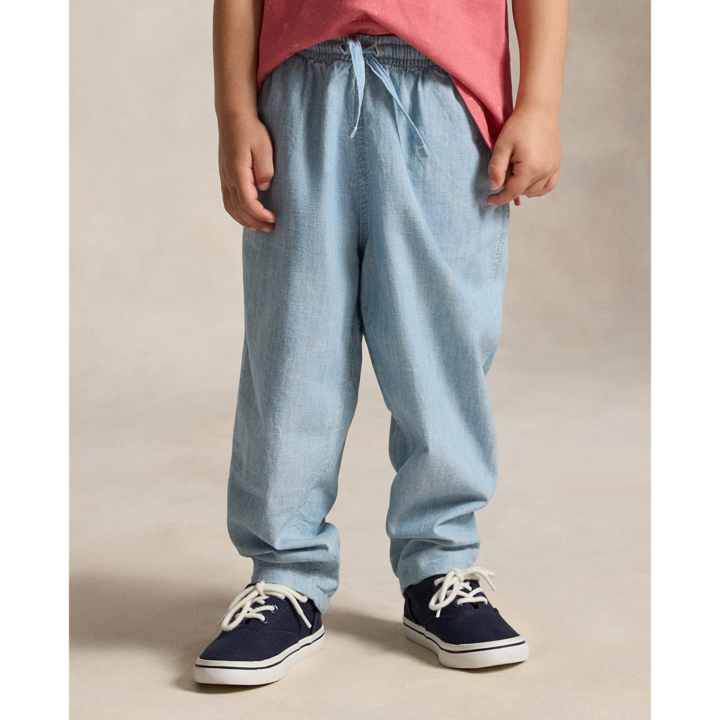 Детские брюки Ralph Lauren Big Fit Cotton Chambray, цвет: Шамбре — фото 2