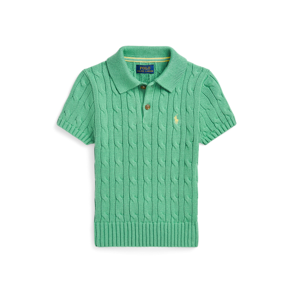 Haven Green Cable-Knit Cotton Polo-Collar Sweater Boys 1.5-6 Years 1