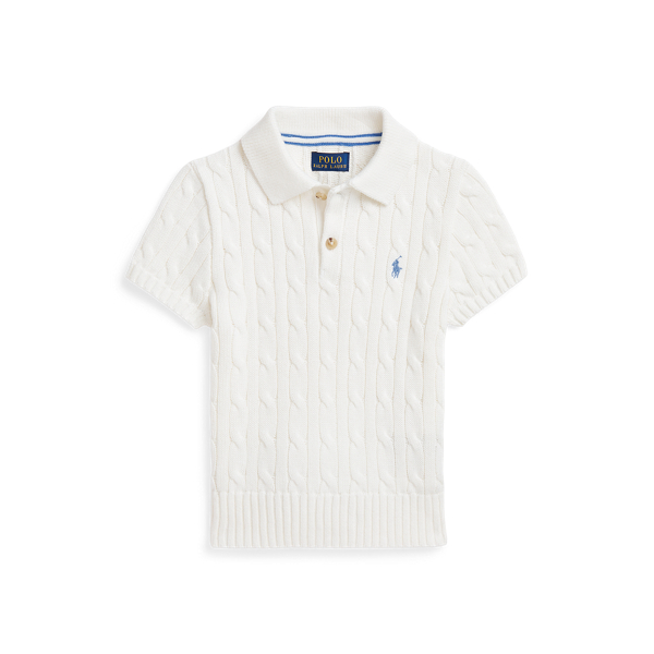 Cable-Knit Cotton Polo-Collar Jumper