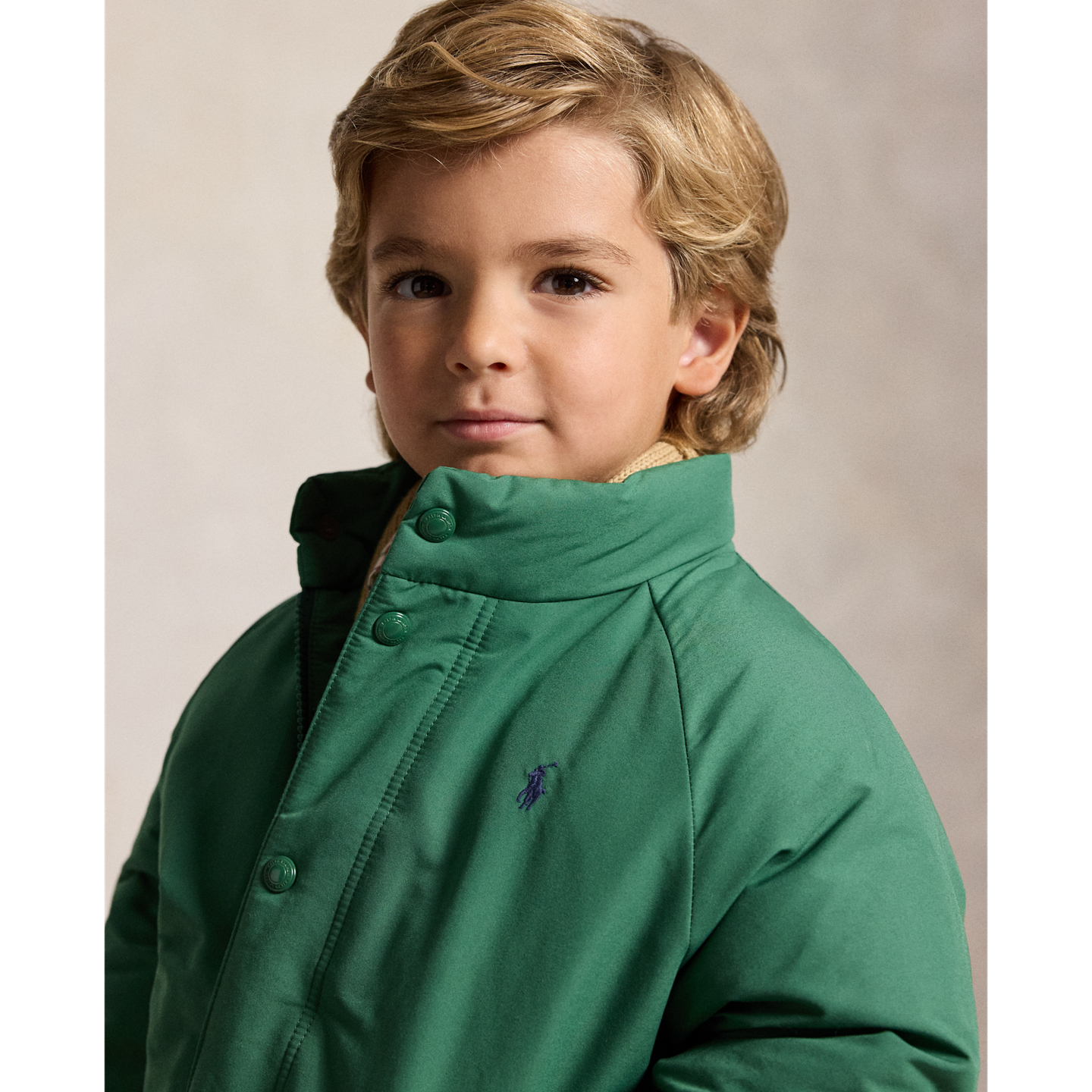 Детская куртка Ralph Lauren Down Mockneck, цвет: Зелёный — фото 3
