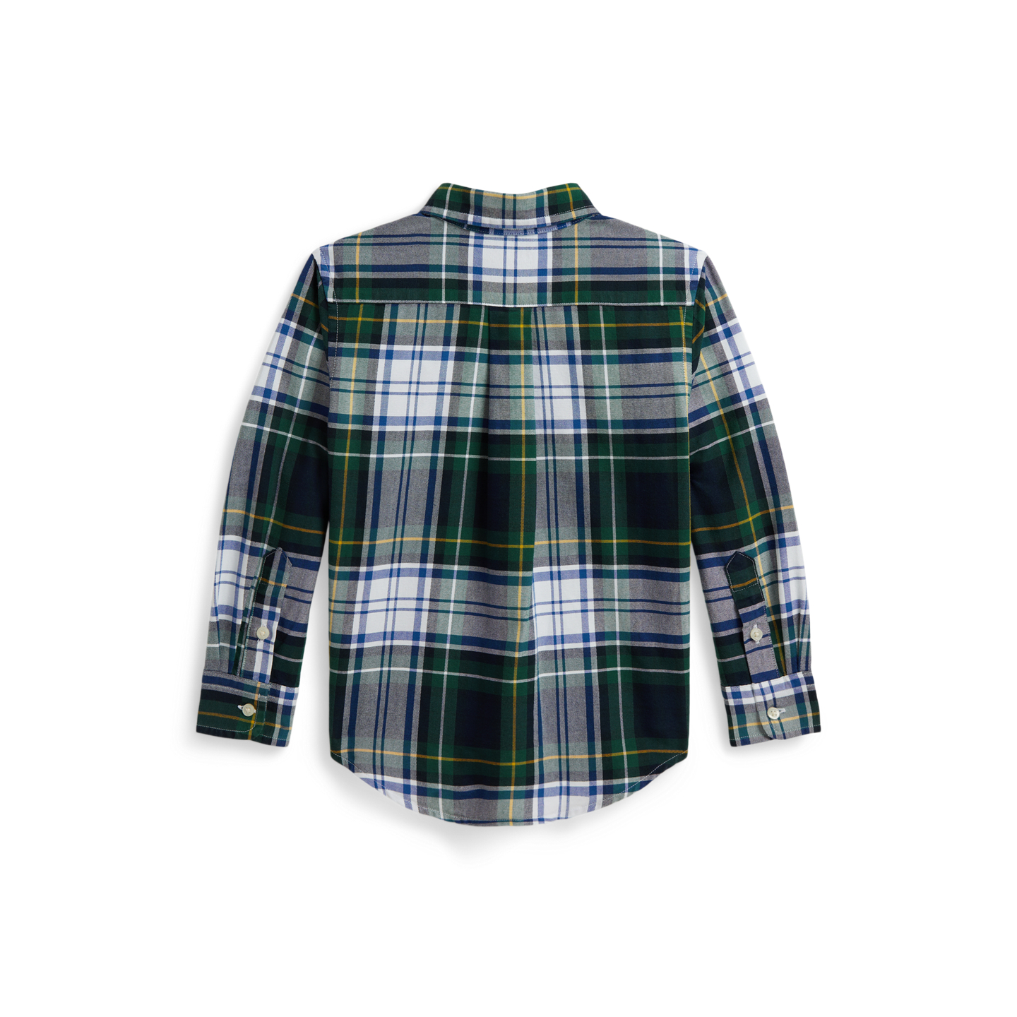 Детская рубашка Ralph Lauren Plaid Cotton Oxford, цвет: Белый зелёный разноцветный — фото 1
