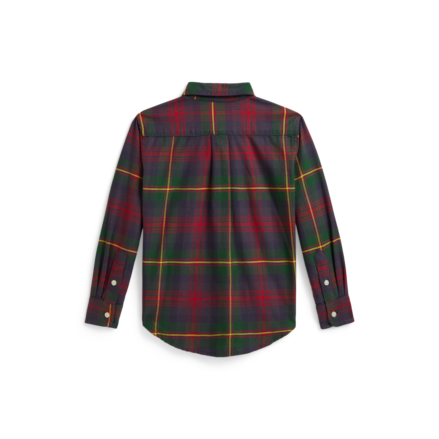 Детская рубашка Ralph Lauren Plaid Cotton Oxford, цвет: Зелёный / Красный разноцветный — фото 1