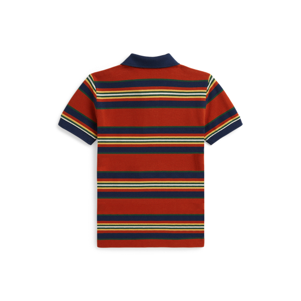 Striped Cotton Mesh Polo Shirt