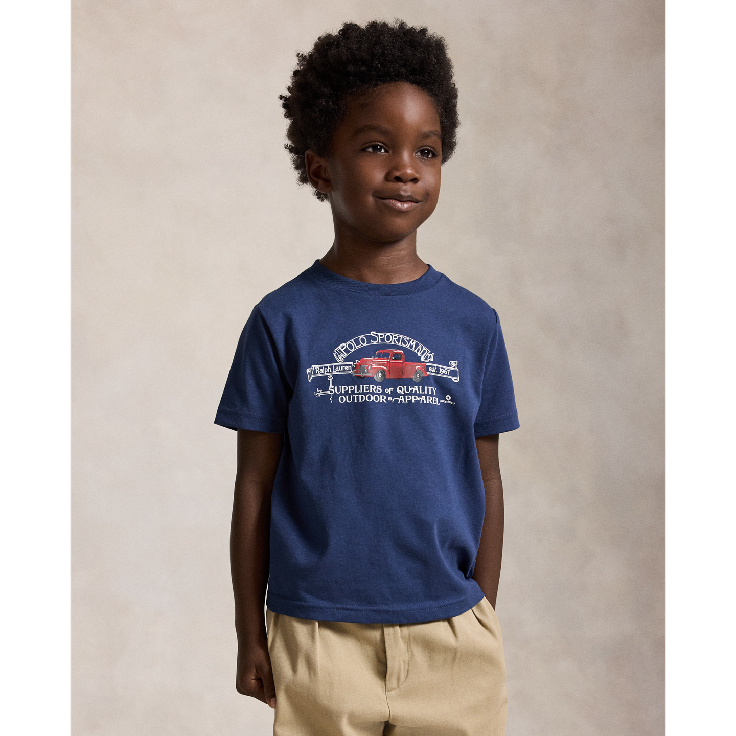Детская хлопковая футболка Ralph Lauren Polo Sportsman из джерси, цвет: Тёмно-синий — фото 4