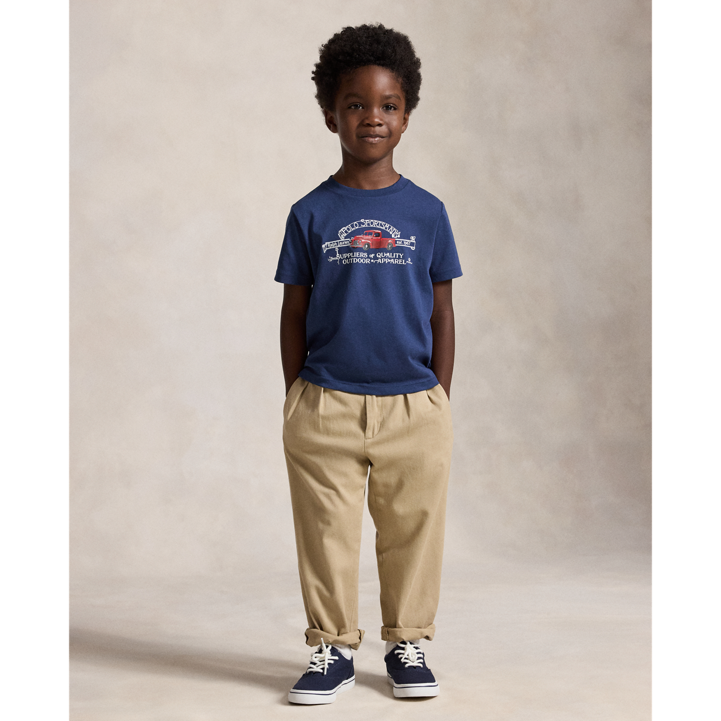 Детская хлопковая футболка Ralph Lauren Polo Sportsman из джерси, цвет: Тёмно-синий — фото 2