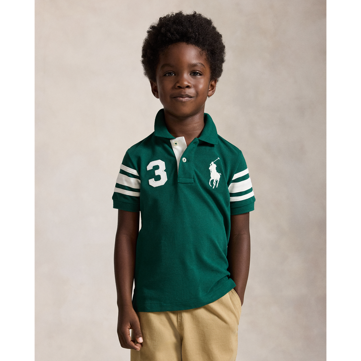 Детское поло Ralph Lauren Big Pony Cotton Mesh Polo, цвет: Тёмно-зелёный — фото 4