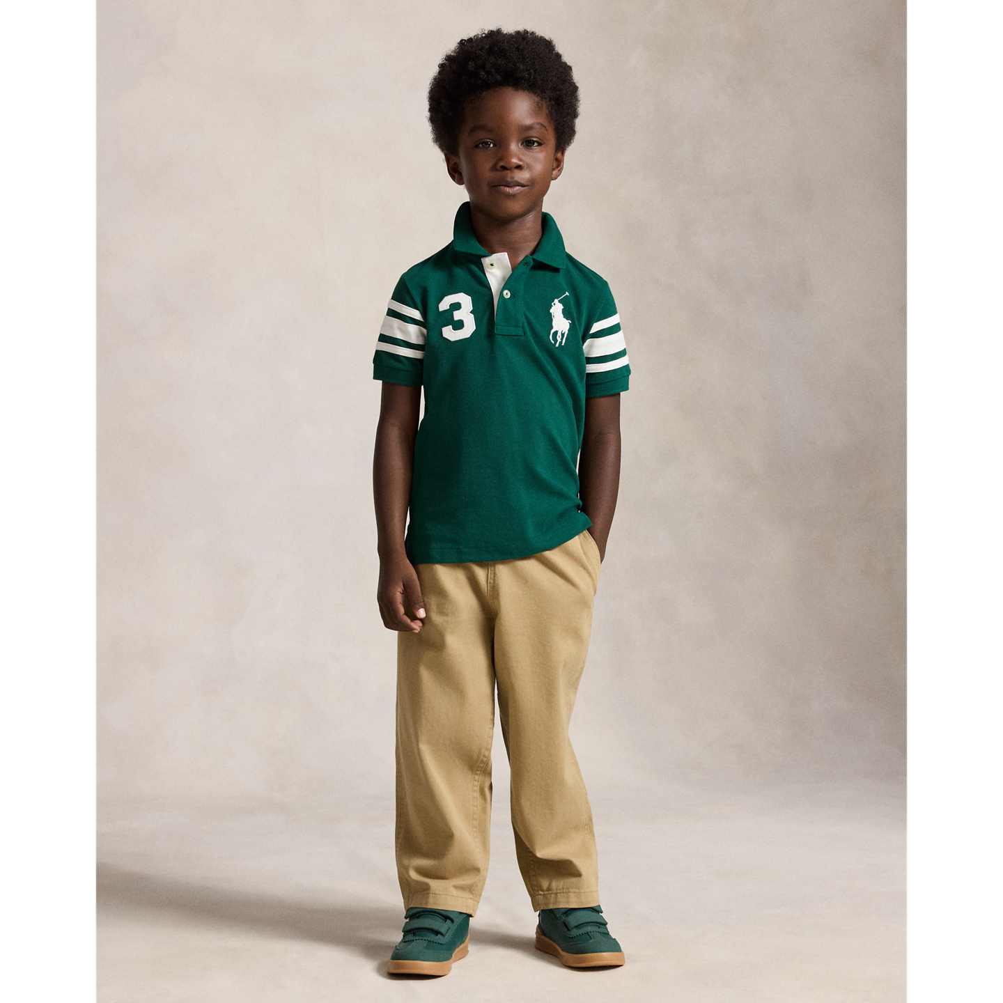 Детское поло Ralph Lauren Big Pony Cotton Mesh Polo, цвет: Тёмно-зелёный — фото 2