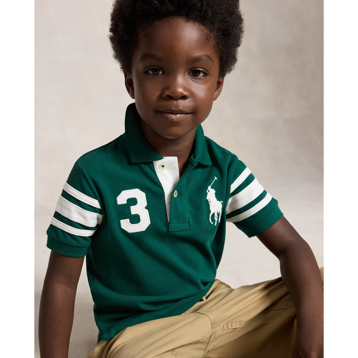 Детское поло Ralph Lauren Big Pony Cotton Mesh Polo, цвет: Тёмно-зелёный — фото 3