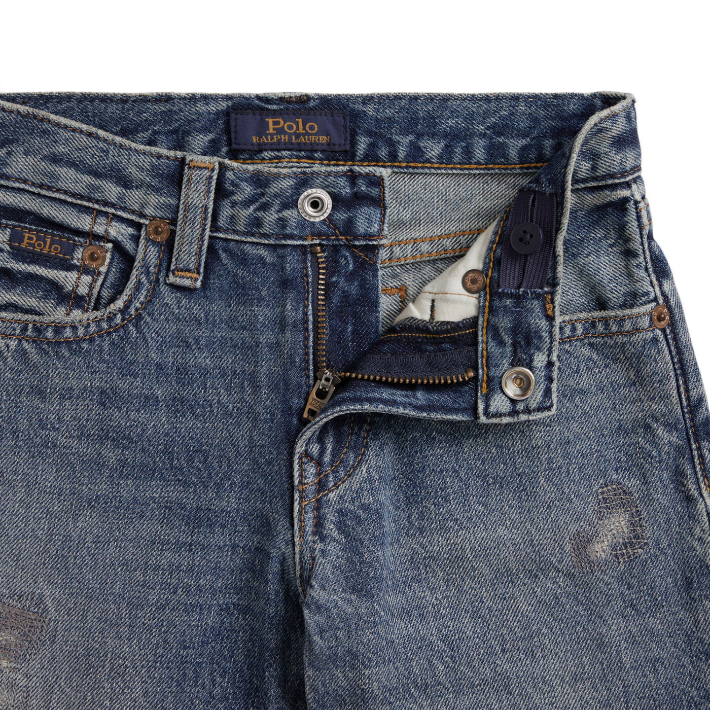 Детские джинсы Ralph Lauren Lynwood Relaxed Fit Distressed, цвет: Еловый — фото 2
