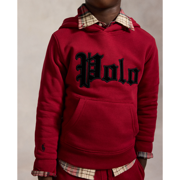 Velvet-Logo Fleece Hoodie