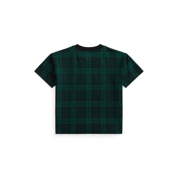 Big Fit Triple-Pony Plaid Cotton Tee