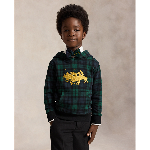 Fleece-Kapuzenpullover mit Dreifach-Pony