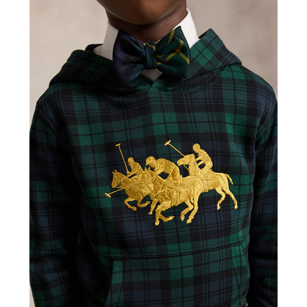 Fleece-Kapuzenpullover mit Dreifach-Pony