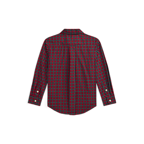 Детская рубашка Ralph Lauren Plaid Cotton Poplin, цвет: Красный / Зелёный разноцветный