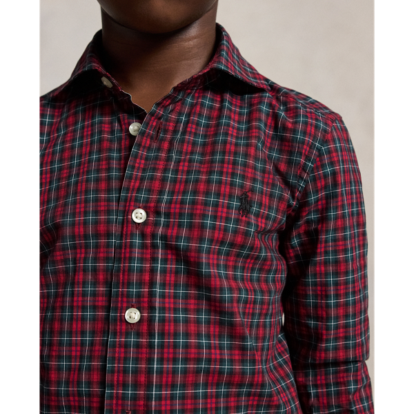 Plaid Cotton Poplin Shirt