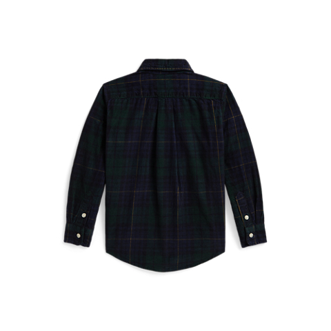 Детская рубашка Ralph Lauren Plaid Cotton Corduroy, цвет: Тёмно-синий золотой разноцветный