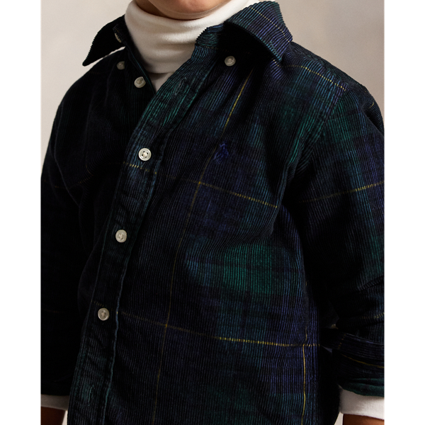 Plaid Cotton Corduroy Shirt