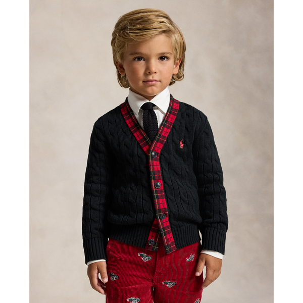 Cardigan torsad&eacute; &agrave; finitions &eacute;cossaises