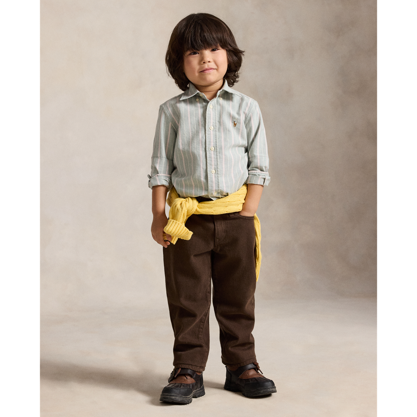 Детские джинсы Ralph Lauren Lynwood Relaxed Fit, цвет: Коричневый — фото 4