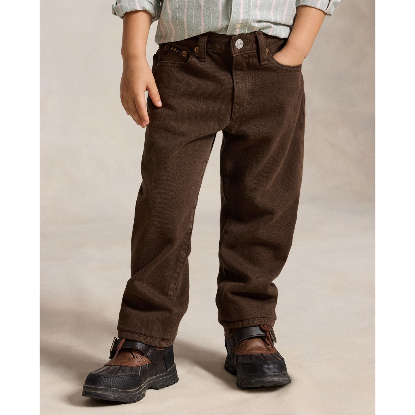 Детские джинсы Ralph Lauren Lynwood Relaxed Fit, цвет: Коричневый — фото 2