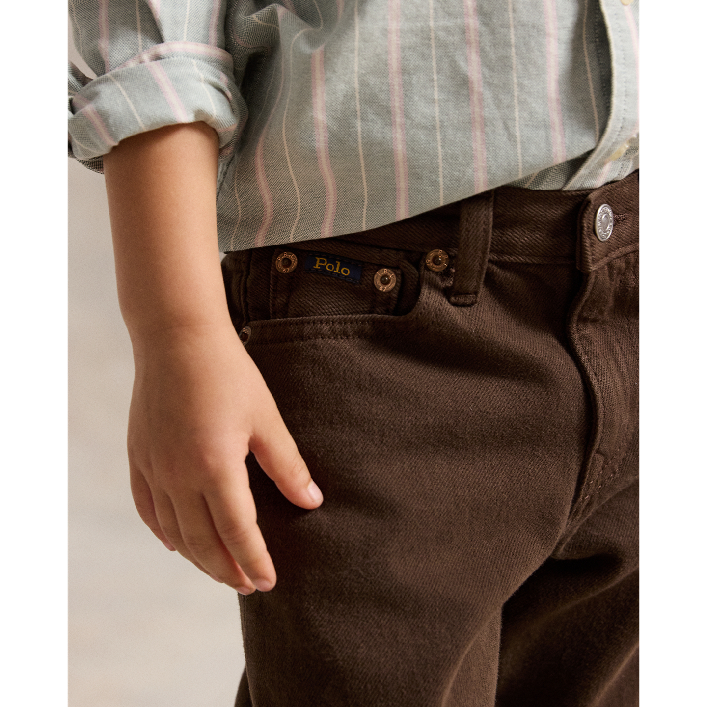 Детские джинсы Ralph Lauren Lynwood Relaxed Fit, цвет: Коричневый — фото 3