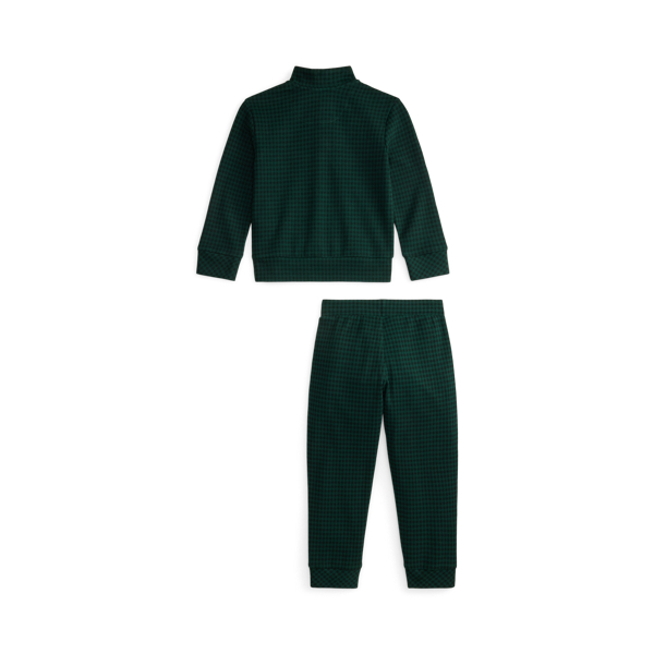 Plaid Estate-Rib Cotton Pullover & Pant