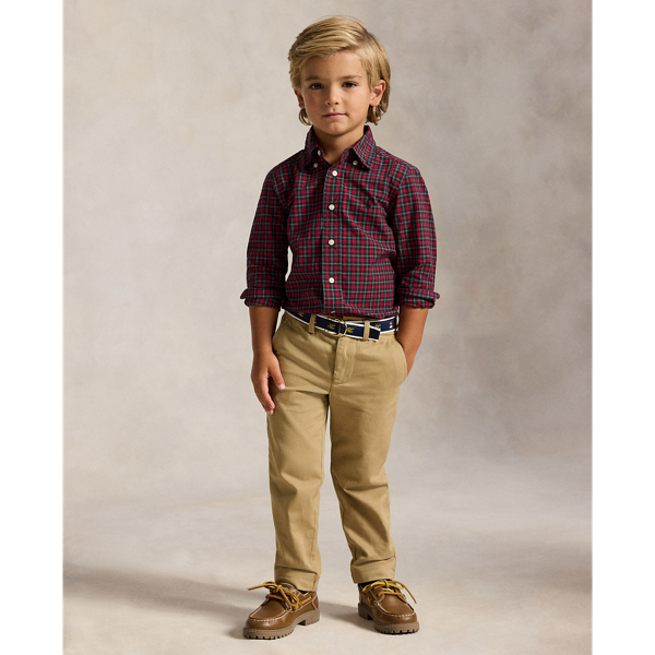 Plaid Poplin Shirt, Belt & Chino Pant
